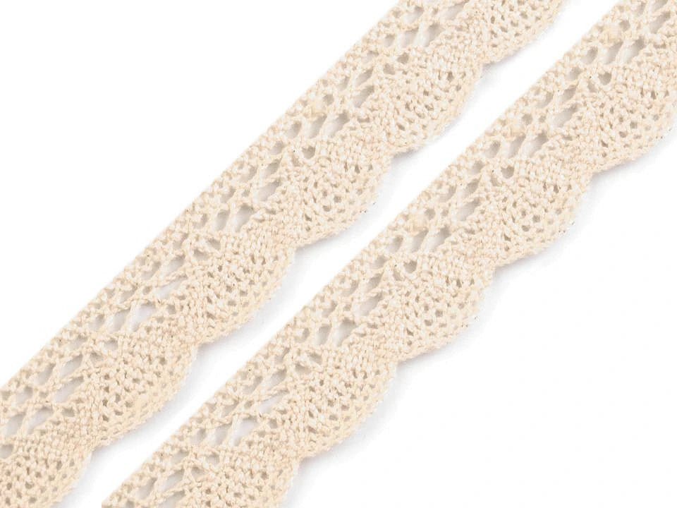 Dentelle en coton 100 % - 2,2 cm naturelle