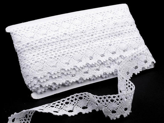 100% Cotton lace|3,5 cm| white