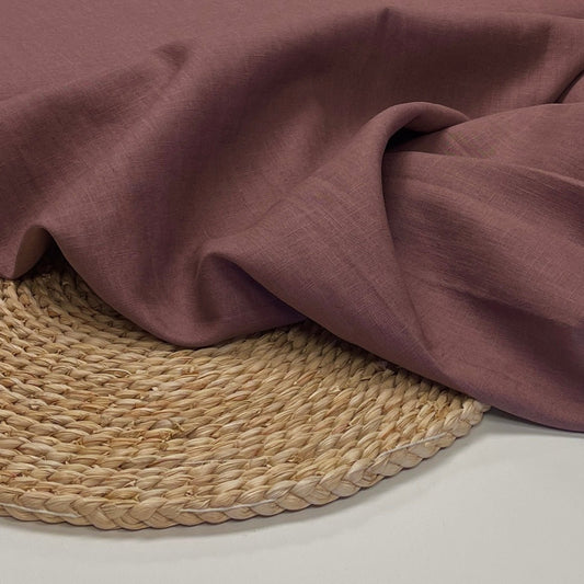 100% Softened linen - smoky plum shade 165 g/m²
