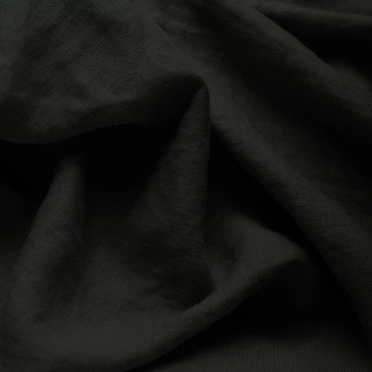 100% Softened linen - black 165 g/m²