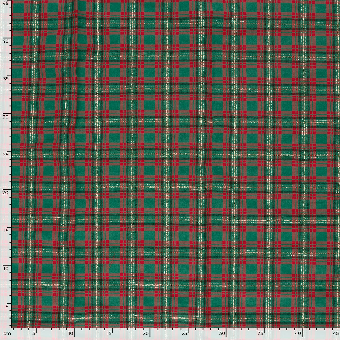 Premium 100% Cotton Fabric - Gold Shimmer Check Pattern 120 g/m²