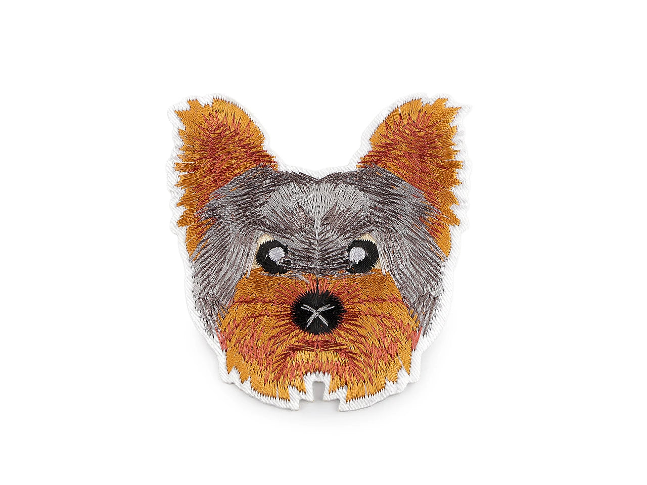 Uzgludināma aplikācija Jorkšīras terjers 7,5 x 8 cm – izšūts auduma ielāps