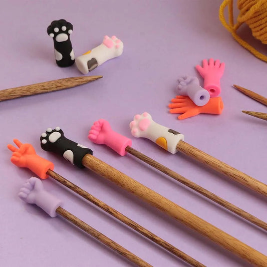 Image of knitting needle point protectors (S–M size, 6 pcs) Bohin – available at Šarlotes audumi