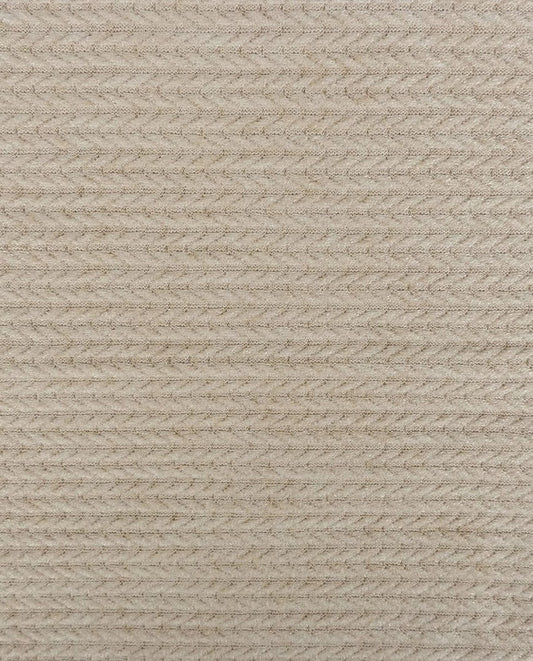 Image of knitted jacquard fabric with braids - sand tone 350 g/m² – available at Šarlotes Fabrics