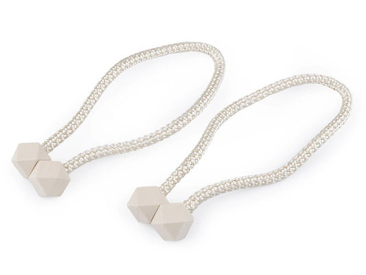 Attache-rideau magnétique - couleur crème (lot de 2 pcs)