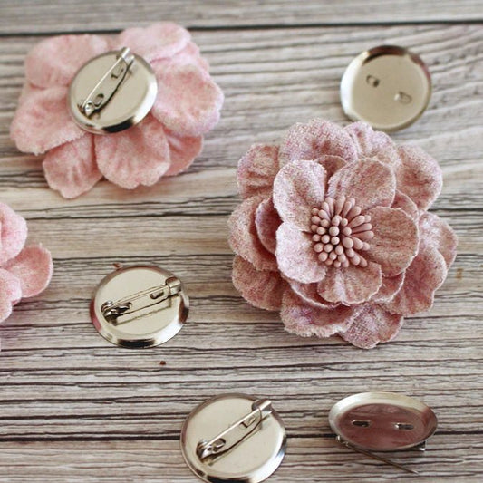 Round pin base for making brooches and badges Ø25 mm| 10 pcs per pack