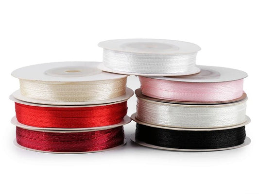 Atlas ribbon - milk white 3 mm (pack of 100 m)