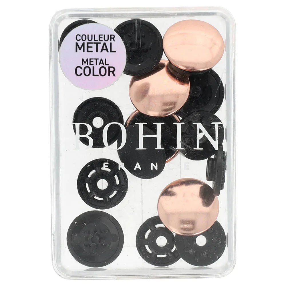 Kuva BOHIN Magic -neppareista ilman pihtejä 14 mm – Rose Gold, 4 kpl – saatavilla verkossa Šarlotes audumi