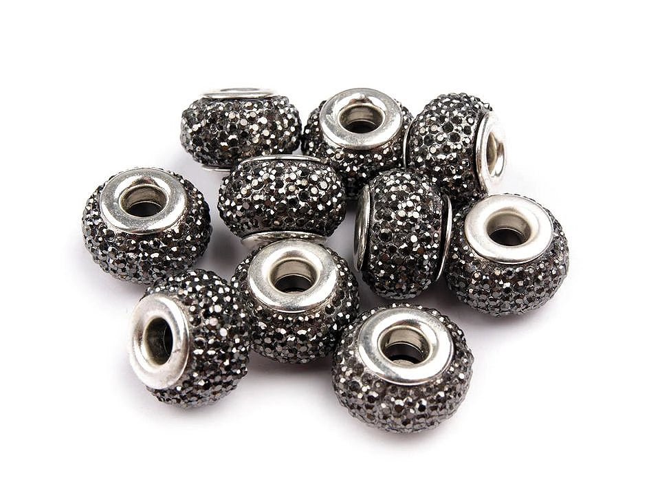 Image with “Charm” beads with a metallic effect | 9 × 14 mm 10 pcs | assorted colors – available at Charlotte Fabrics