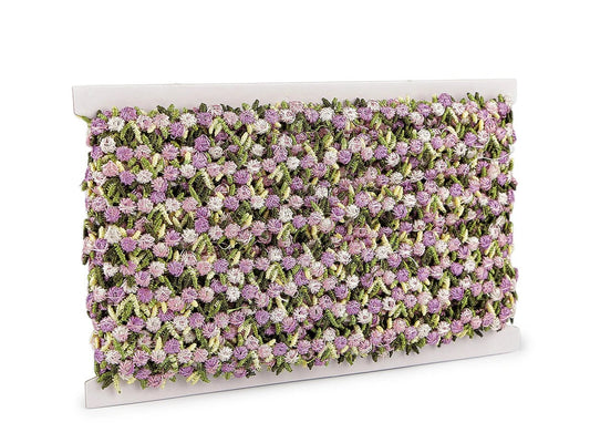 Kuva koristeellisesta 3D-kukkanauhasta – vaaleanvioletti, 15 mm – saatavilla verkossa Šarlotes audumi
