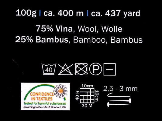 Image of VlnahHep Bamboo Socks yarn - 100g / 400m – available at Charlotte's Fabrics