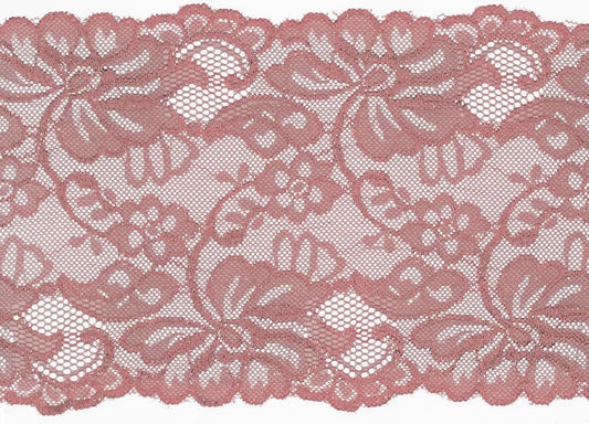 Elastic lace - 15 cm - old rose