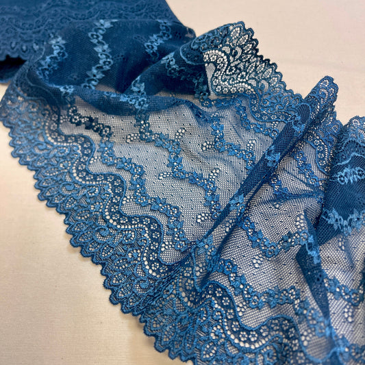 Image of elastic lace 20 cm - dark blue – available at Šarlotes audumi