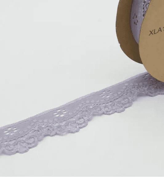 Image with Elastic lace 3.5 cm - smoky lilac – available at Charlotte Fabrics