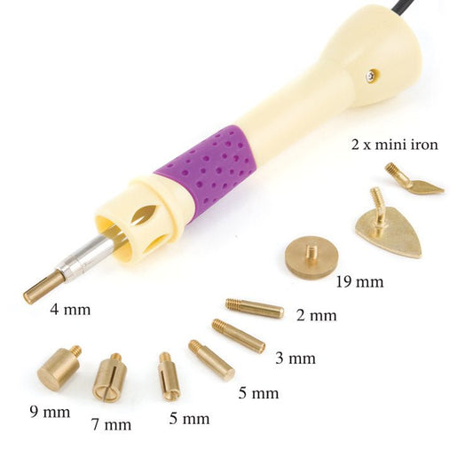 Hot-fix crystal, sequin, and bead applicator with 10 tips