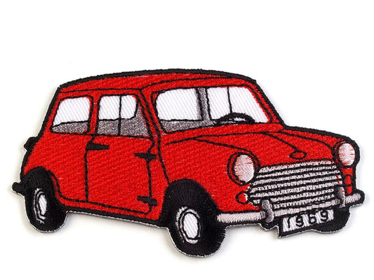 Image of an iron-on transport patch – available at Charlotte’s Fabrics