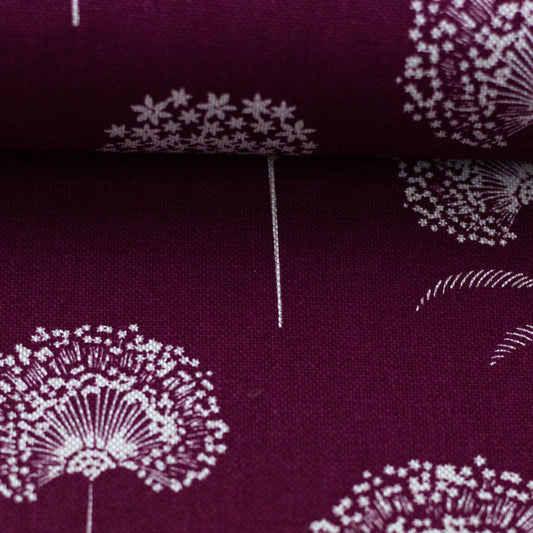 Canvas fabric - yarrow on a burgundy background 205 g/m² (Copy)