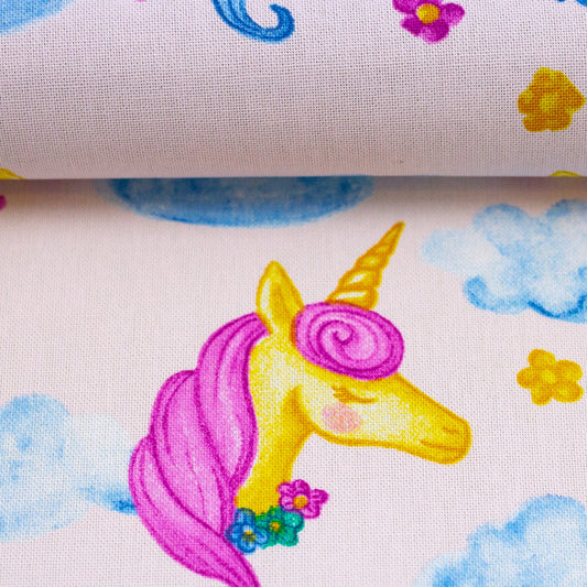Canvas fabric - unicorns 200 g/m²