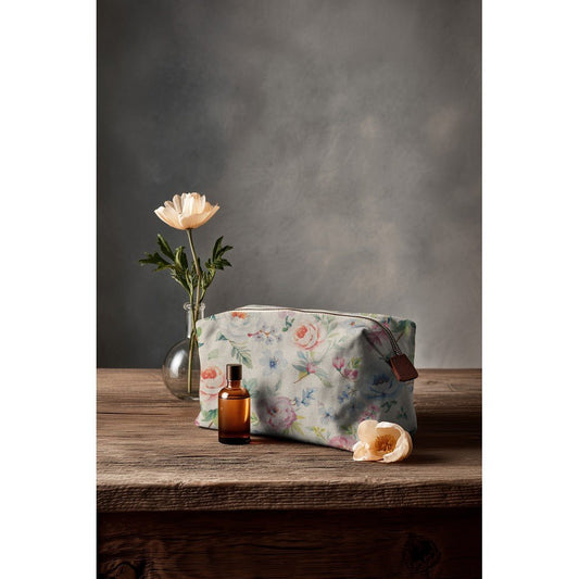 Image with canvas fabric - flowers on a linen-colored background 220 g/m² – available at Šarlotes audumi
