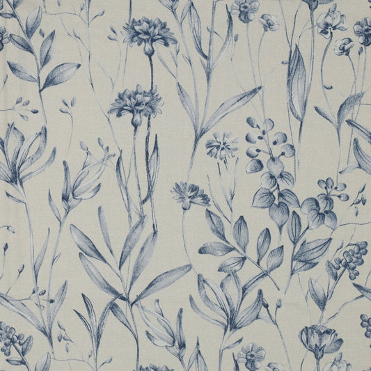 Canvas fabric - blue flowers 225 g/m²