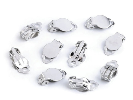 Earring backs 10×18 mm, platinum color, 10 pcs.