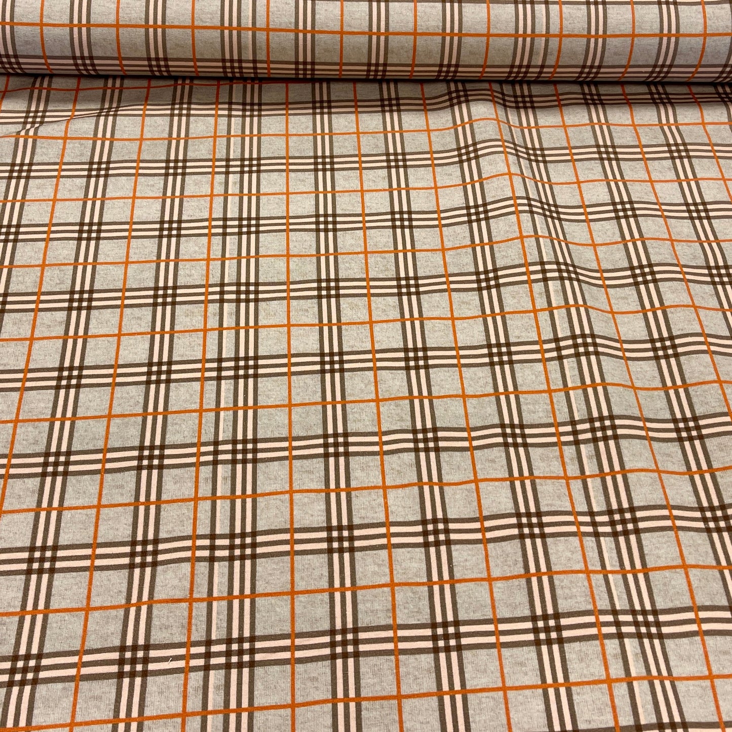 Maille bouclette en coton à carreaux 250 g/m²