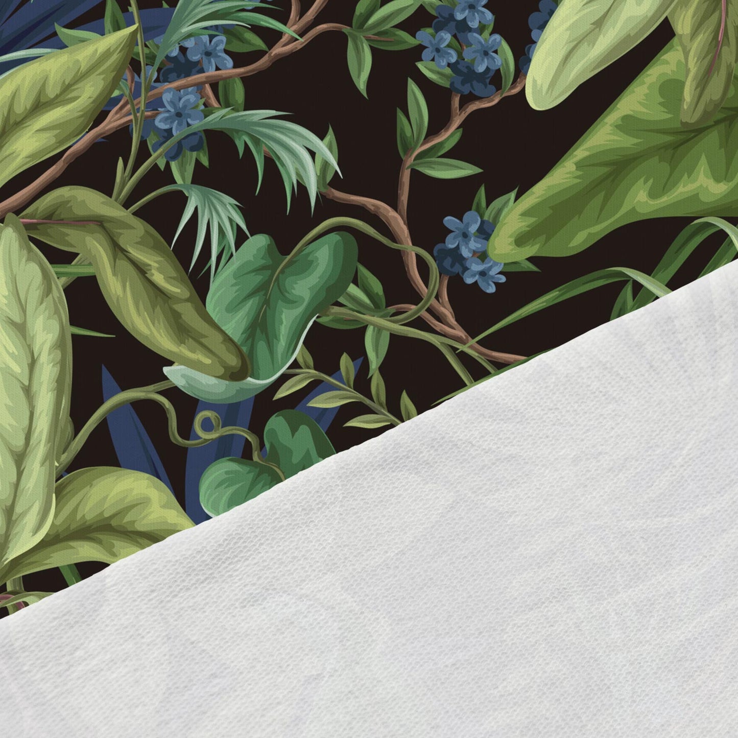 Image de tissu en jersey bouclette de coton - nuit tropicale 250 g/m² – disponible chez Šarlotes audumi