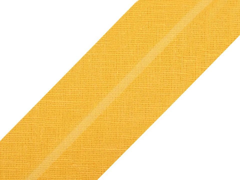 Ruban biais en coton 20 mm - jaune