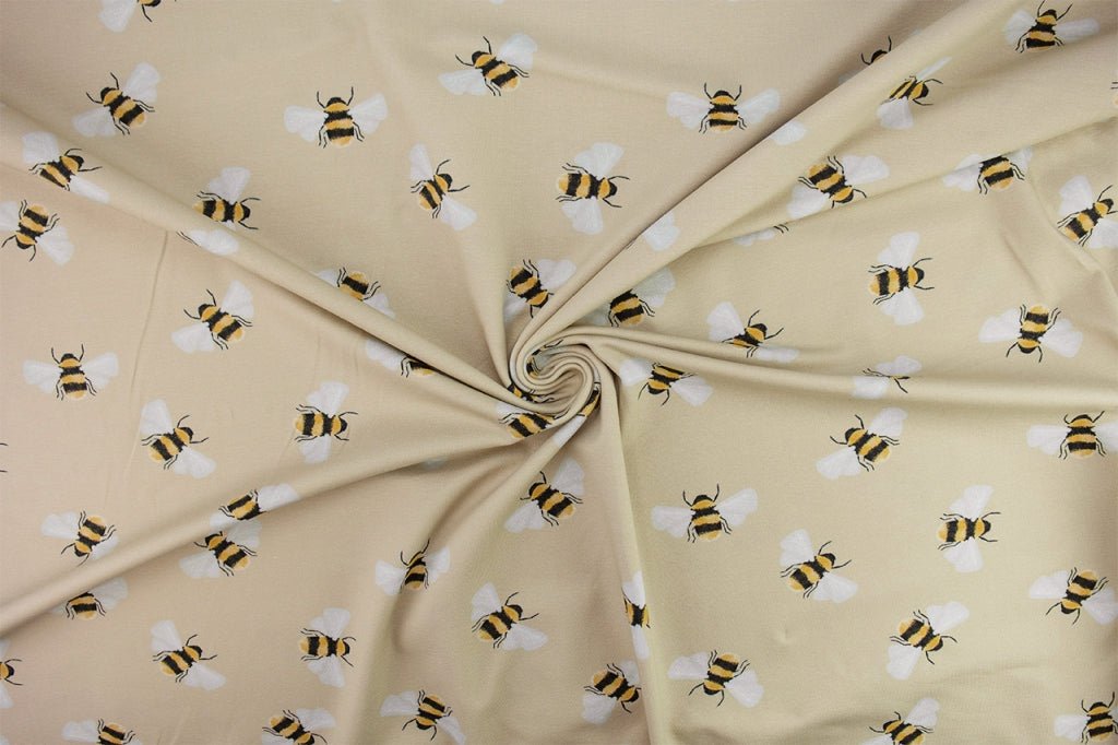 Jersey en coton - petites abeilles 200 g/m²
