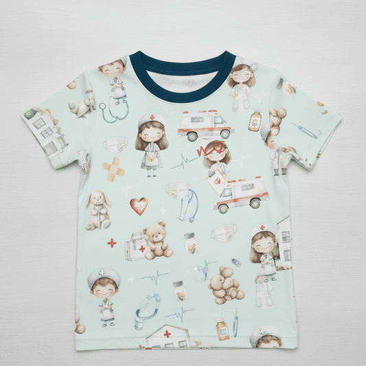 Image of cotton knit - little doctors 200 g/m² – available at Šarlotes audumi
