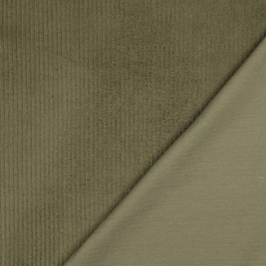 Image of cotton velvet - moss green 280 g/m² – available at Charlotte's Fabrics