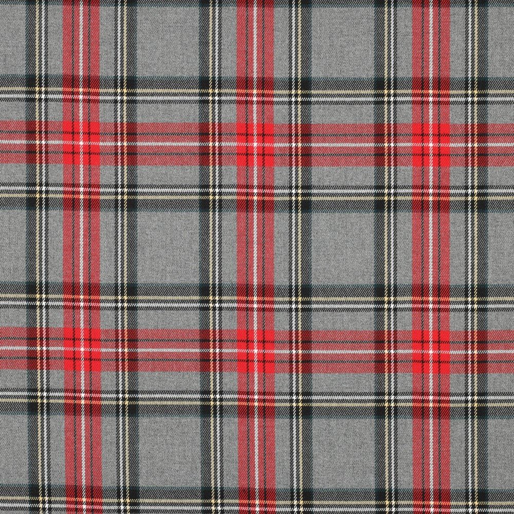 Image de tissu pour costume à carreaux rouge et gris clair, 230 g/m² – disponible chez Šarlotes audumi