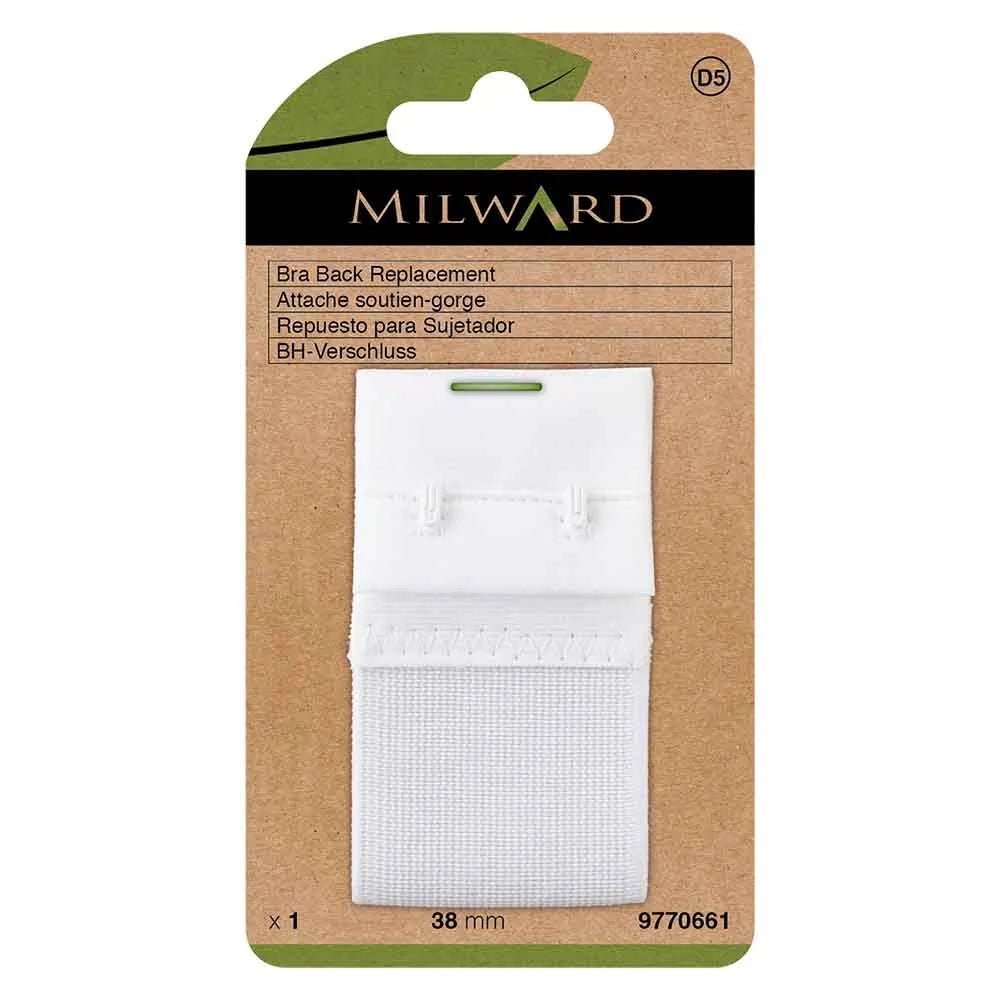 Fermoir de soutien-gorge Milward |2 crochets, 38 mm | blanc