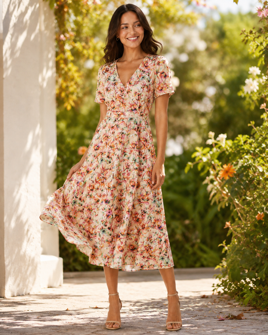 Image of linen-cotton floral fabric 170 g/m² – available at Šarlotes audumi
