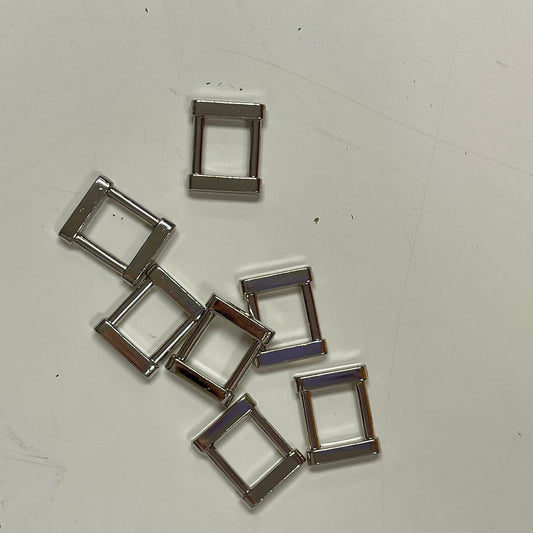 Rectangle en métal 15 mm - ton argenté (lot de 10 pièces)