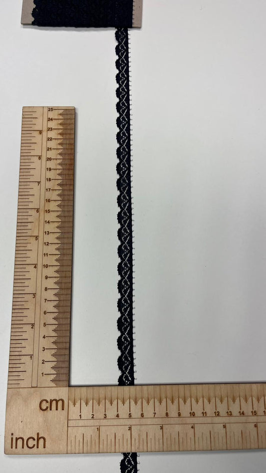 Image of 1.4 cm lace, dark blue – available online at Šarlotes audumi