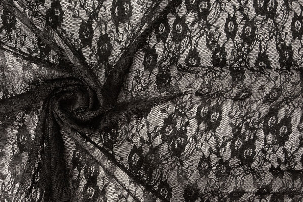 Tissu en dentelle fin noir 50 g/m²