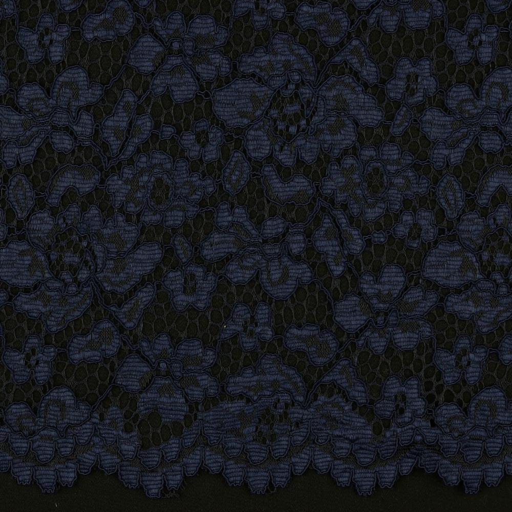 Mežģīņu audums - tumši zils 130 g/m²