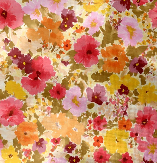 Muslin sunflower print 120 g/m² – available at Charlotte's Fabrics