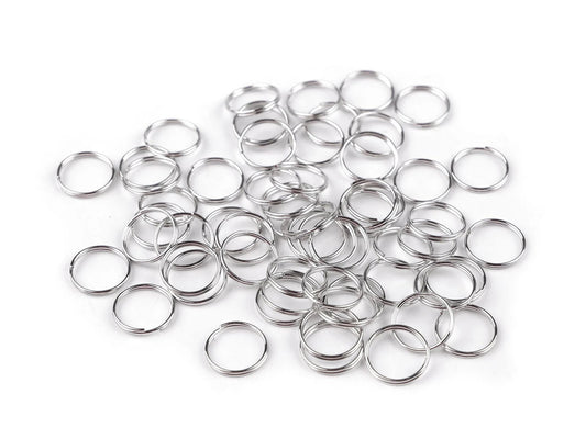 Anneaux de jonction en acier inoxydable (split rings) Ø12 mm 20 g – disponible chez Šarlotes audumi