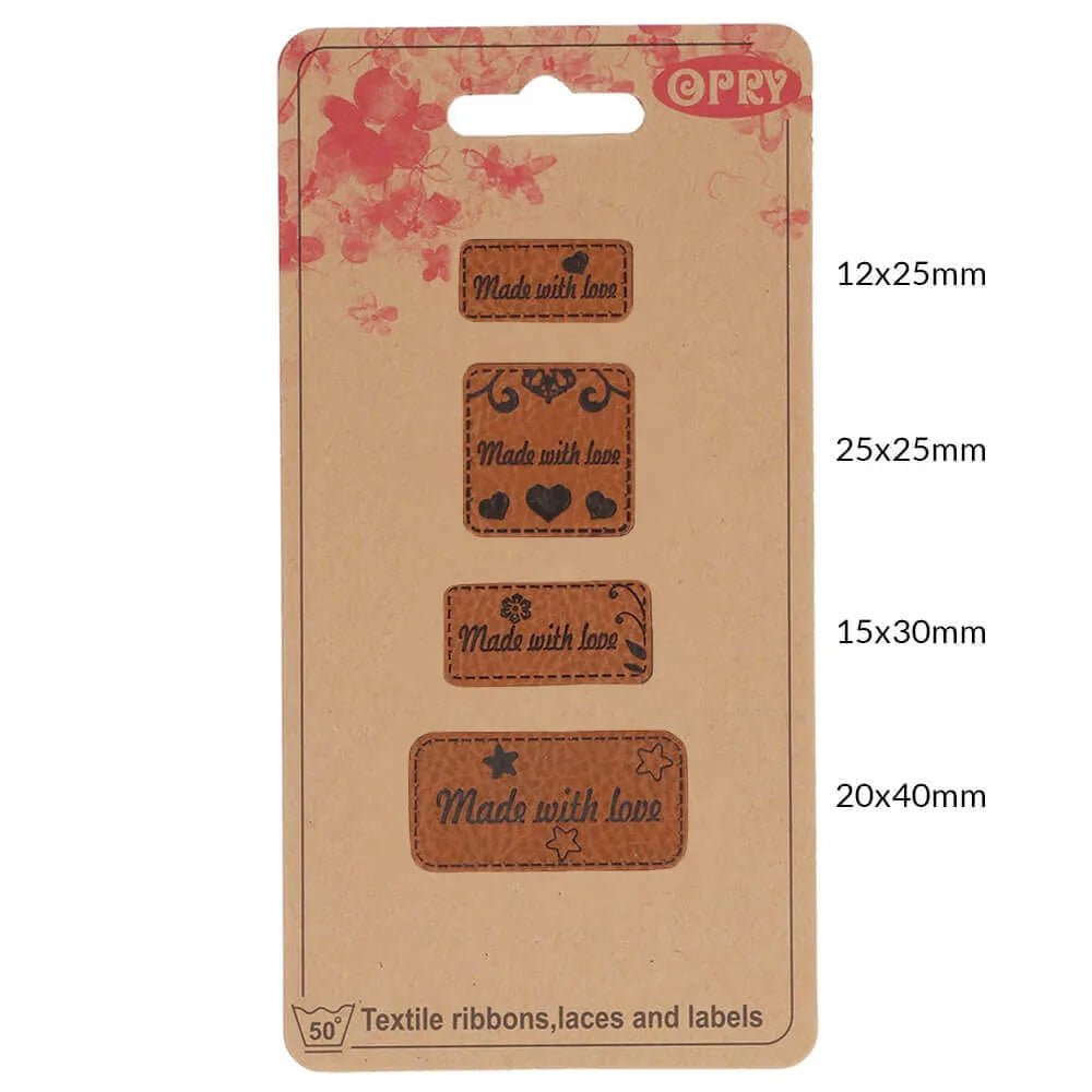 Opry mākslīgās ādas etiķetes – "Made with love "