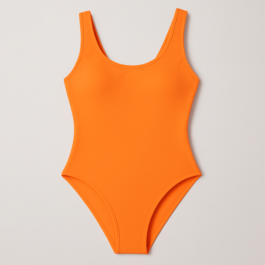 Swimwear lycra fabric - bright orange 200 g/m²