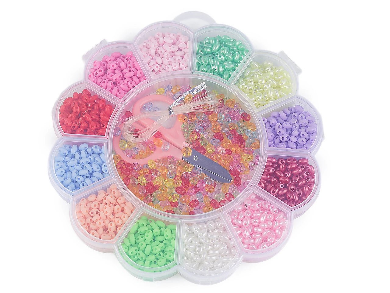 Image with Bead set | Plastic beads in a box (mix) – available at Šarlotes audumi