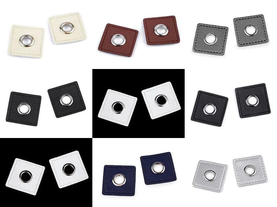 Œillets à coudre Ø8 mm 30 x 30 mm - cognac (lot de 4)
