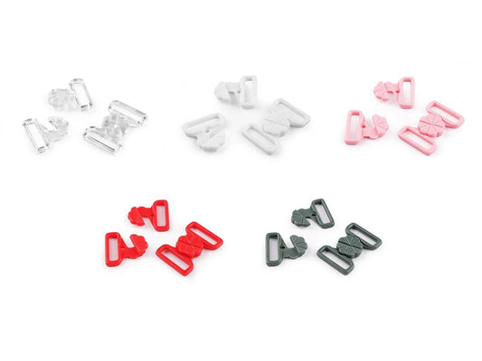 Image of plastic fasteners for swimsuits – 17 mm 5 pairs – available at Šarlotes audumi