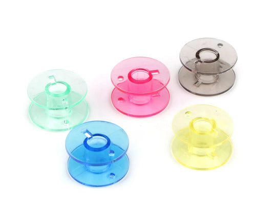 Plastic storage box for bobbins with bobbins