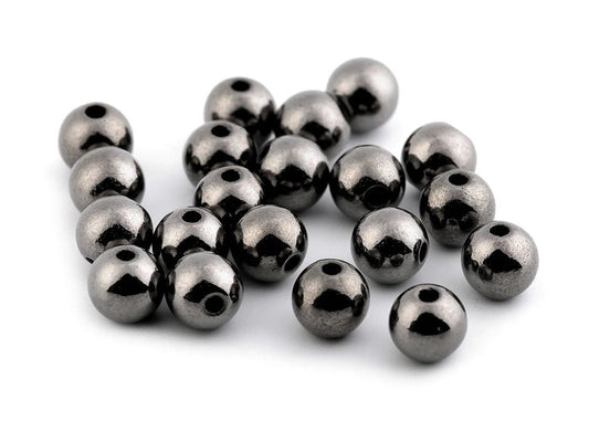 Plastic beads with metallic sheen Ø8 mm 20 g| assorted shades