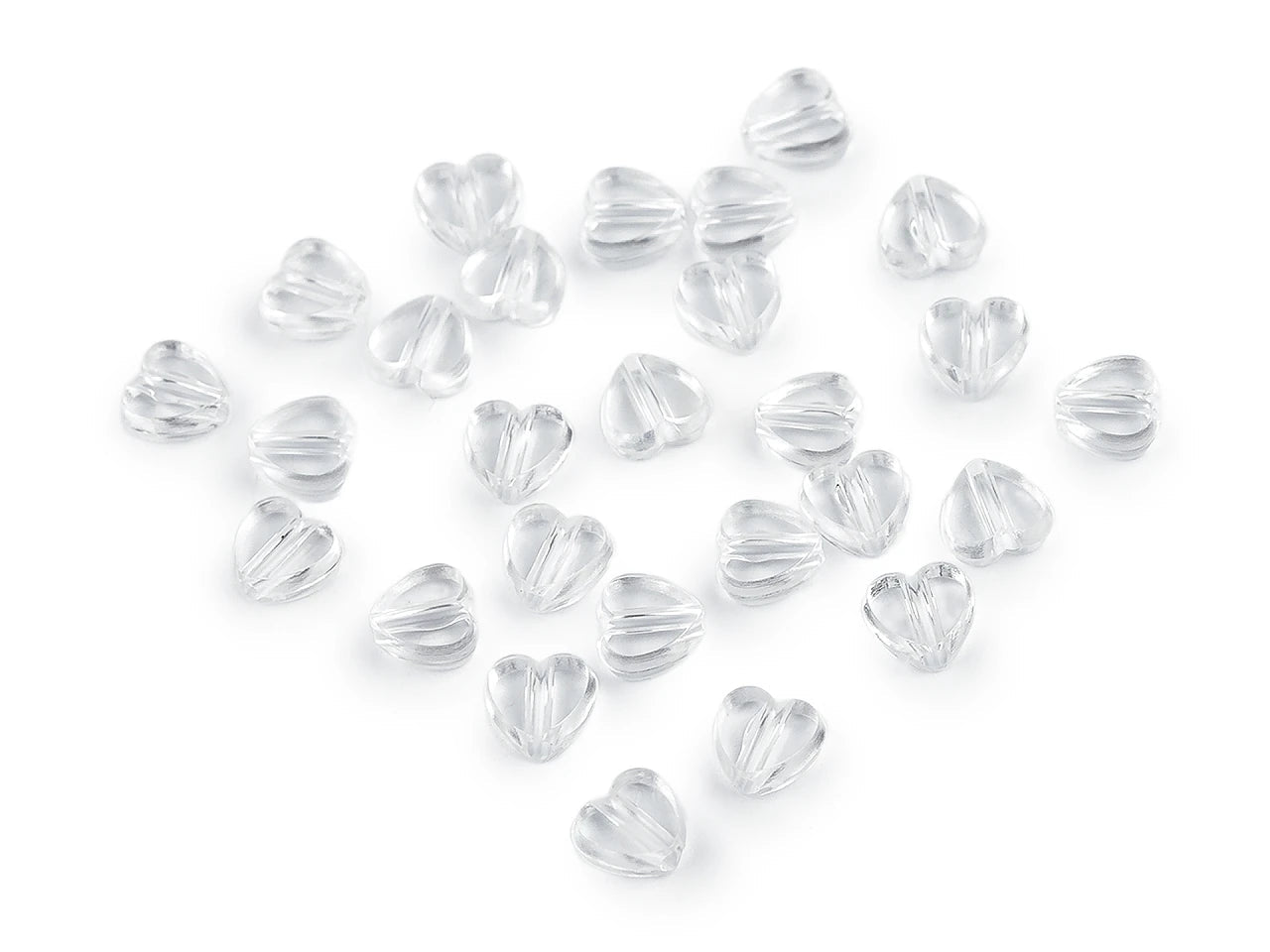 Image of plastic heart beads Ø8 mm 20 g. – available at Charlotte's Fabrics