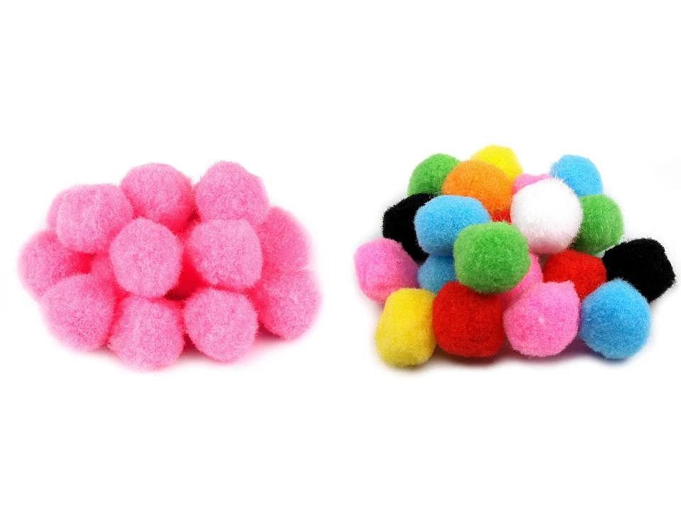 Image of pom-poms Ø25 mm for decoration and crafts, 100 pcs. – available at Šarlotes audumi