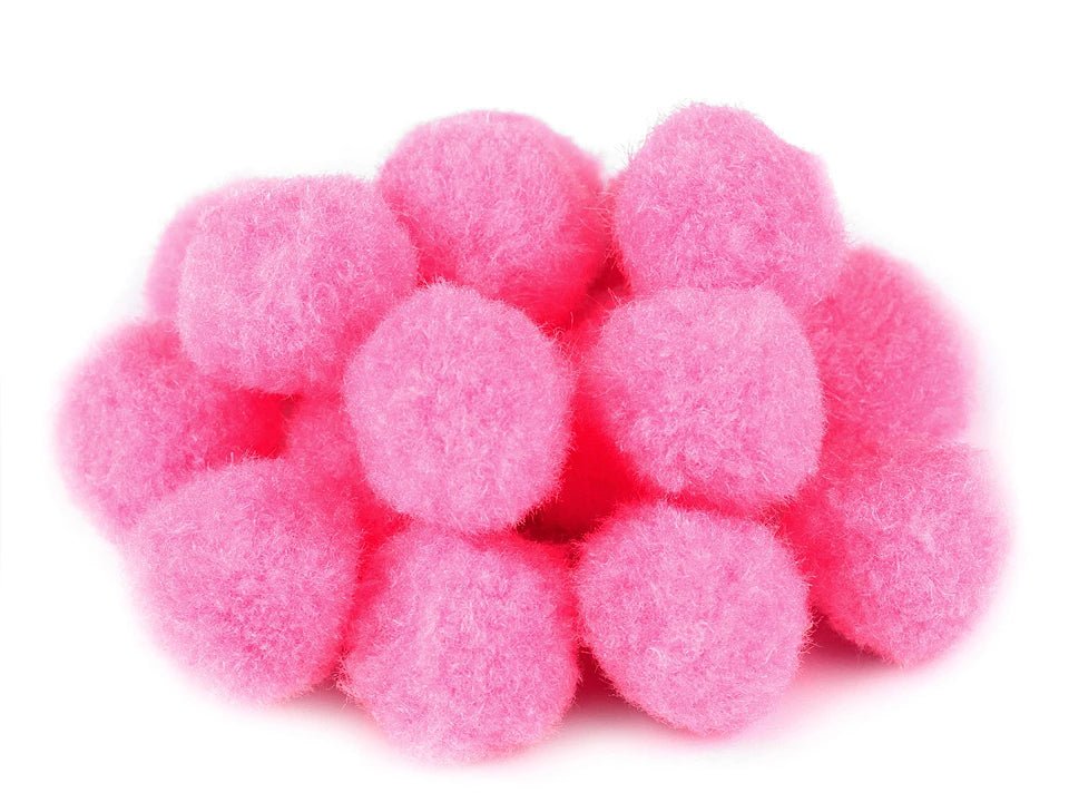 Image of pom poms Ø25 mm for decoration and crafts, 100 pcs – available at Šarlotes audumi